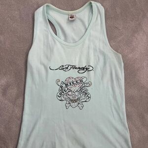 blue ed hardy tank top